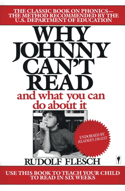 Cover of "Why Johnny Can't Read and what you can do about it" by Rudolf Flesch