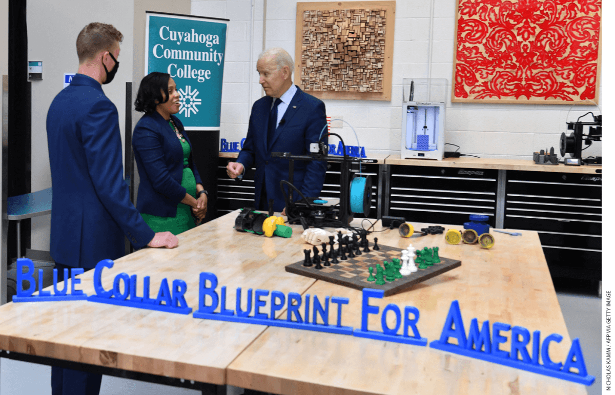 In May 2021, President Biden discussed the economy at an Ohio community college.